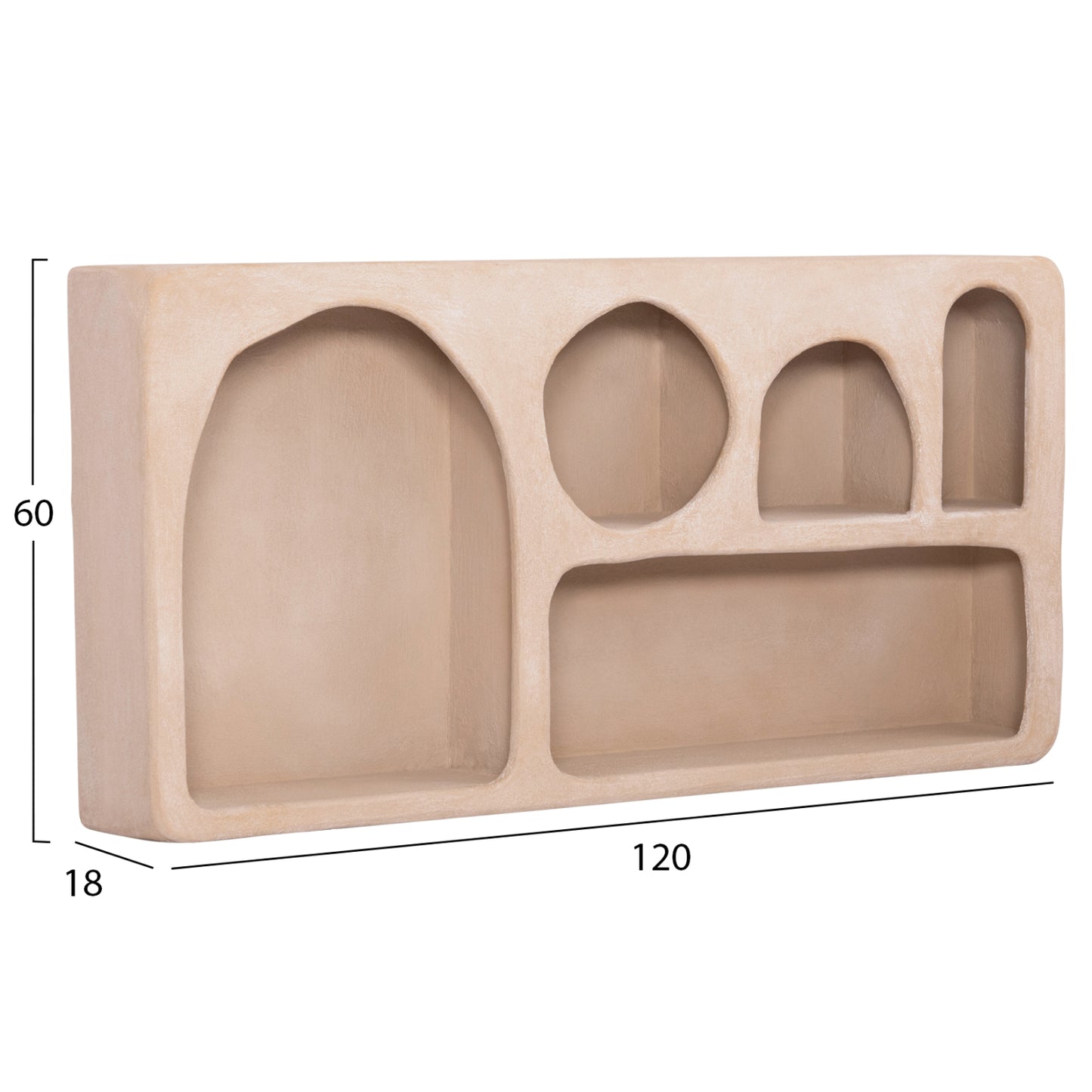 Wall Shelf Series Santorini Hm18063.02 Mdf In Brown 120x18x60hcm.