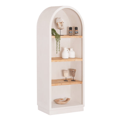 Shelves Rack Series Santorini Hm18044 Mdf In Off-white-shelves Made Of Fir Wood In Natural Color 80x38x188.5hcm.