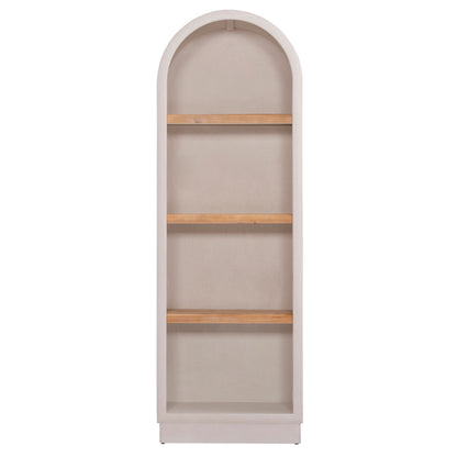 Shelf Rack Series Santorini Hm18045 Mdf In Off-white-shelves Made Of Fir Wood In Natural Color 60x38.5x179hcm.
