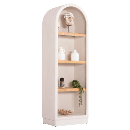 Shelf Rack Series Santorini Hm18045 Mdf In Off-white-shelves Made Of Fir Wood In Natural Color 60x38.5x179hcm.