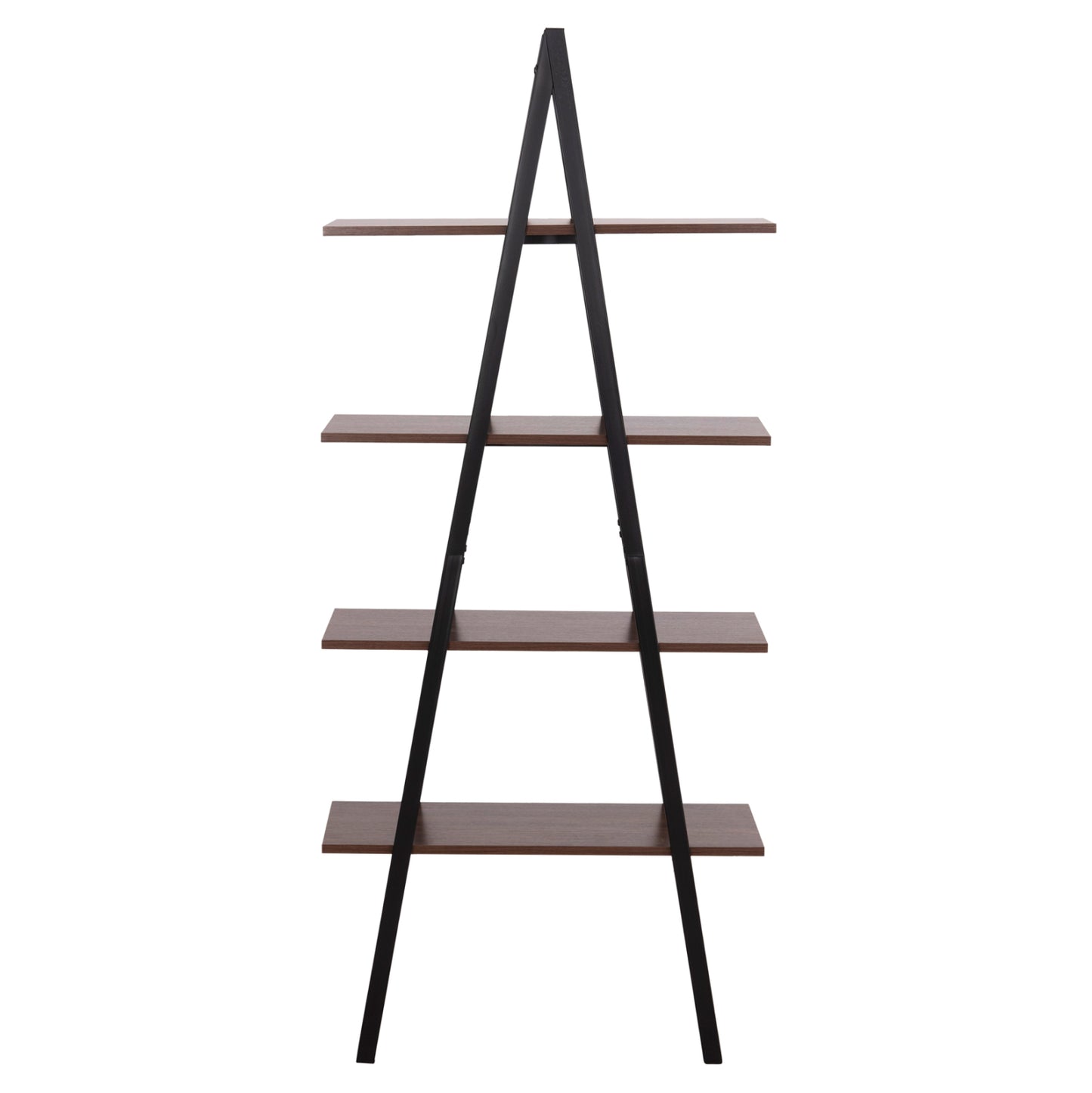 Rack Stam Hm18073.04 Black Metal Frame-melamine In Walnut 71x38x165hcm.