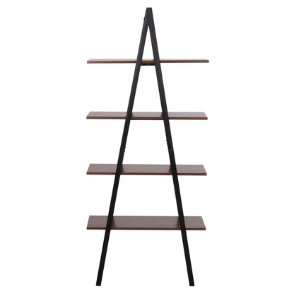Rack Stam Hm18073.04 Black Metal Frame-melamine In Walnut 71x38x165hcm.