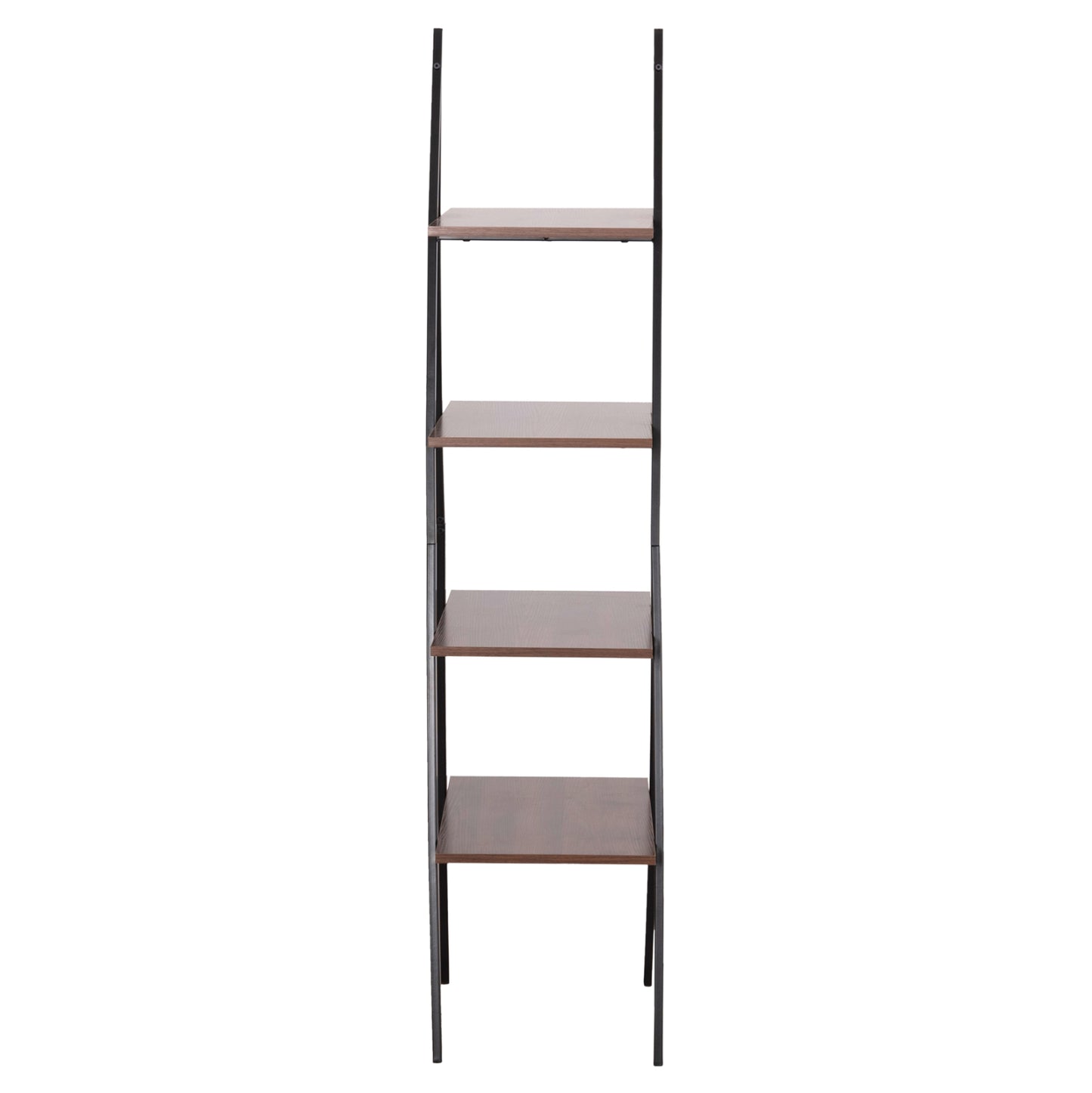 Rack Stam Hm18073.04 Black Metal Frame-melamine In Walnut 71x38x165hcm.