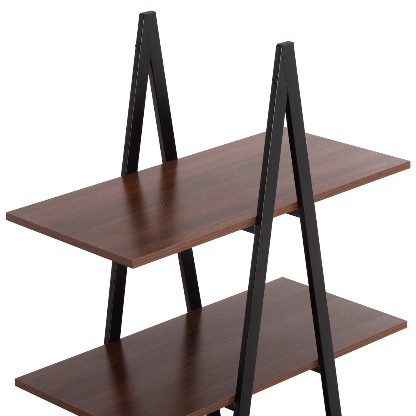 Rack Stam Hm18073.04 Black Metal Frame-melamine In Walnut 71x38x165hcm.