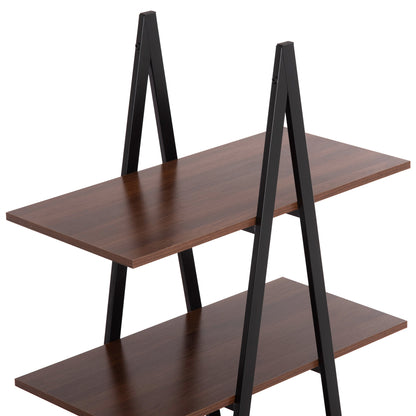Rack Stam Hm18073.04 Black Metal Frame-melamine In Walnut 71x38x165hcm.