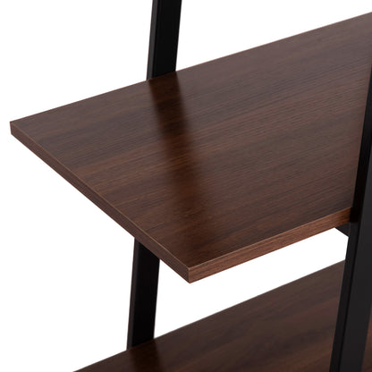 Rack Stam Hm18073.04 Black Metal Frame-melamine In Walnut 71x38x165hcm.