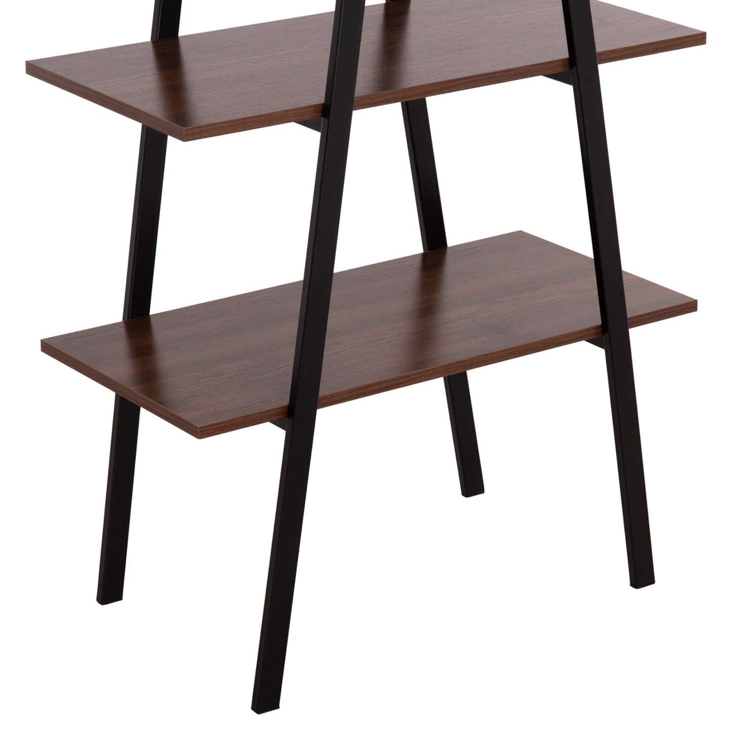 Rack Stam Hm18073.04 Black Metal Frame-melamine In Walnut 71x38x165hcm.