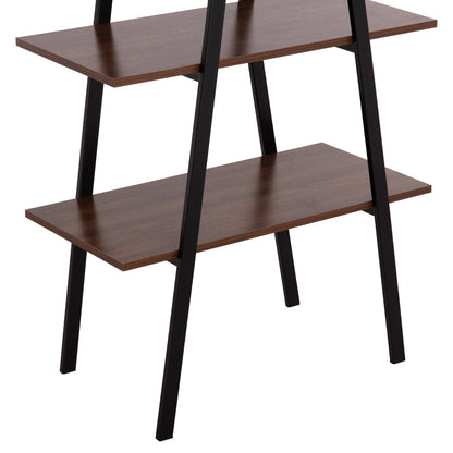 Rack Stam Hm18073.04 Black Metal Frame-melamine In Walnut 71x38x165hcm.