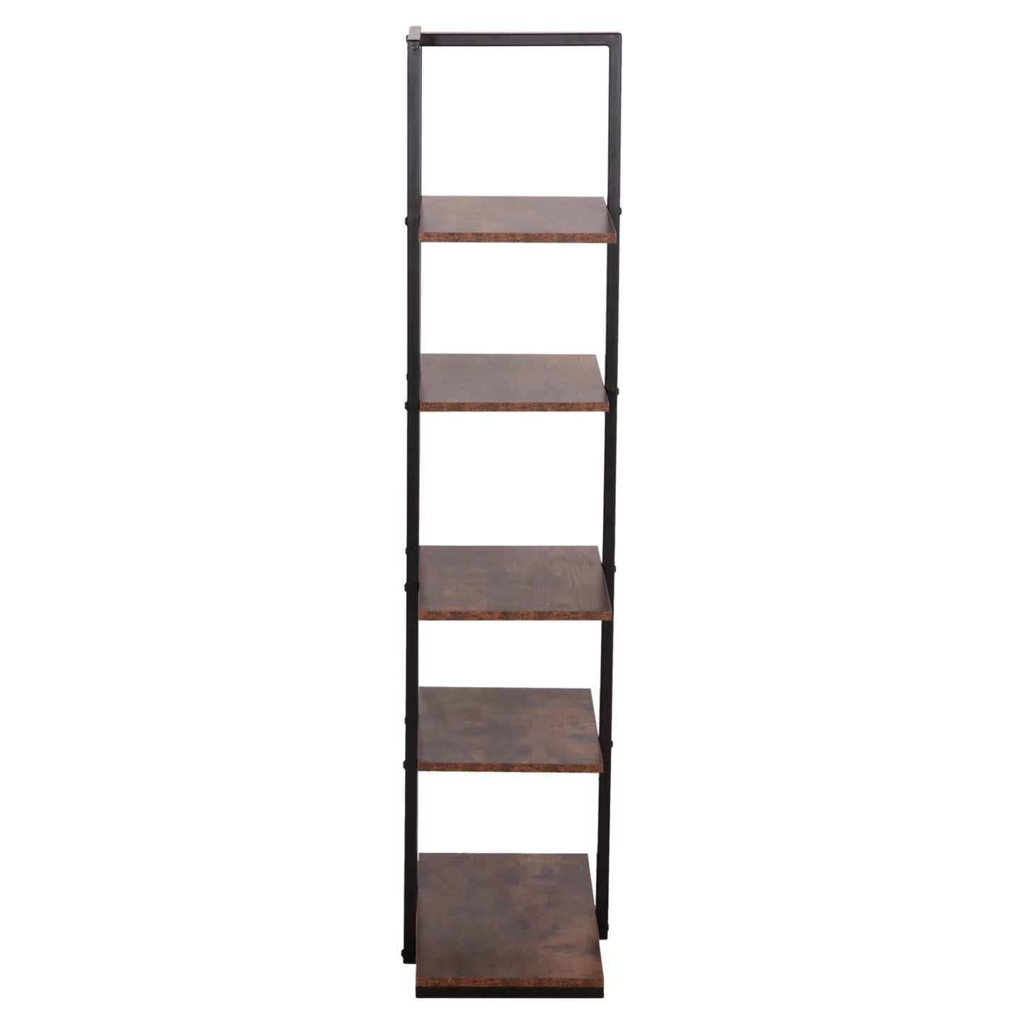 Rack Omni Hm18074.04 Black Metal Frame-melamine In Walnut 68x34.5x150.5hcm.