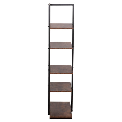 Rack Omni Hm18074.04 Black Metal Frame-melamine In Walnut 68x34.5x150.5hcm.