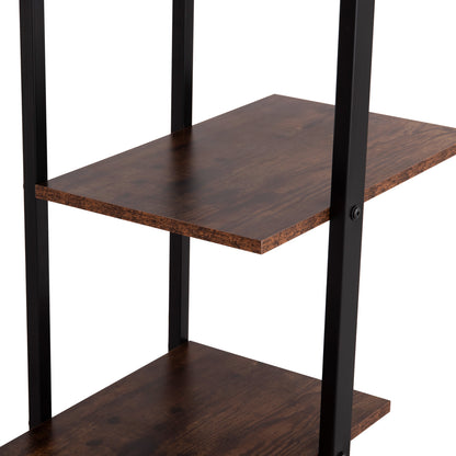 Rack Omni Hm18074.04 Black Metal Frame-melamine In Walnut 68x34.5x150.5hcm.