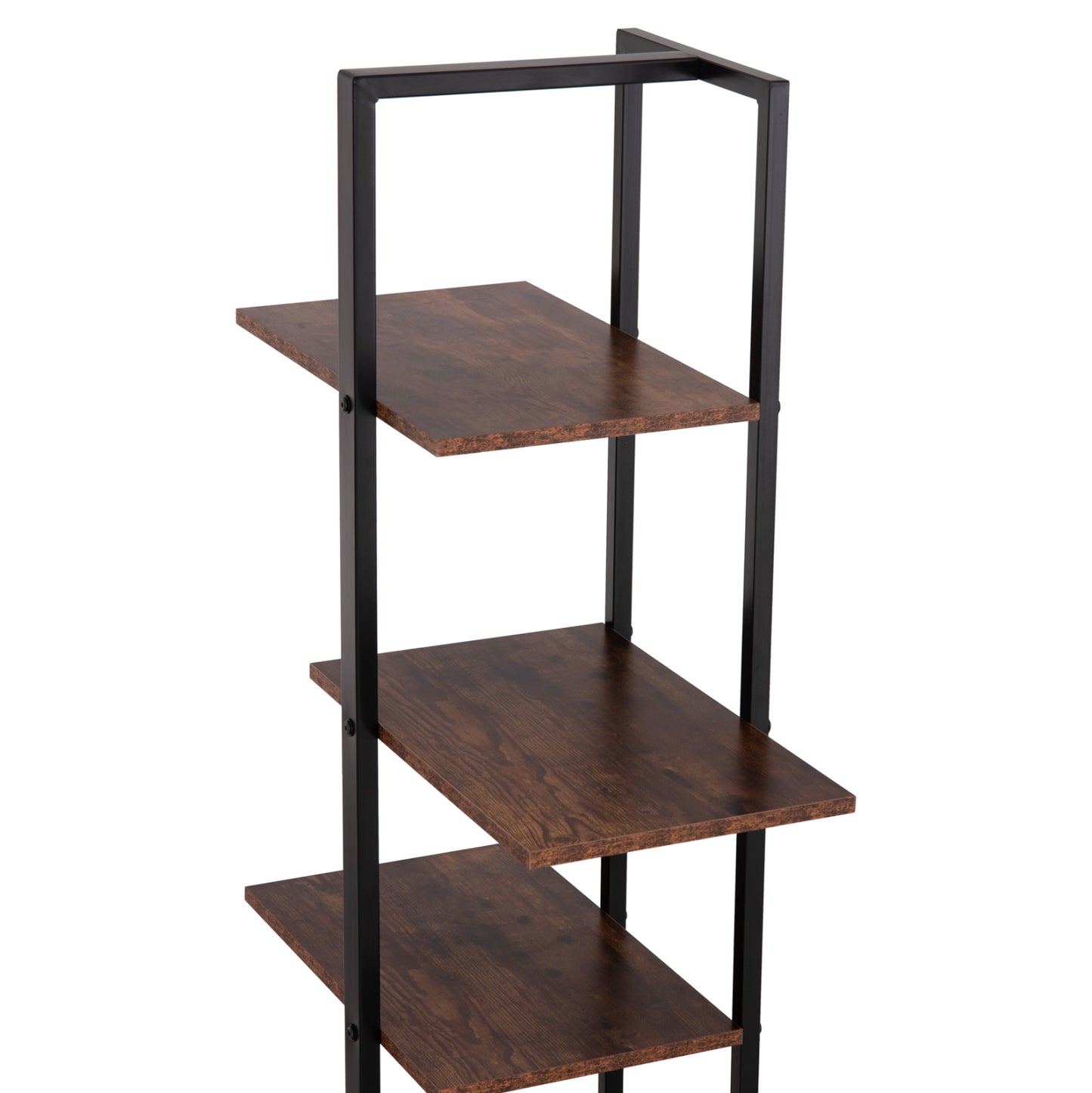 Rack Omni Hm18074.04 Black Metal Frame-melamine In Walnut 68x34.5x150.5hcm.