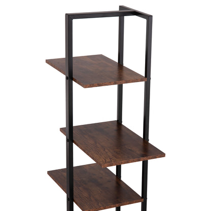 Rack Omni Hm18074.04 Black Metal Frame-melamine In Walnut 68x34.5x150.5hcm.
