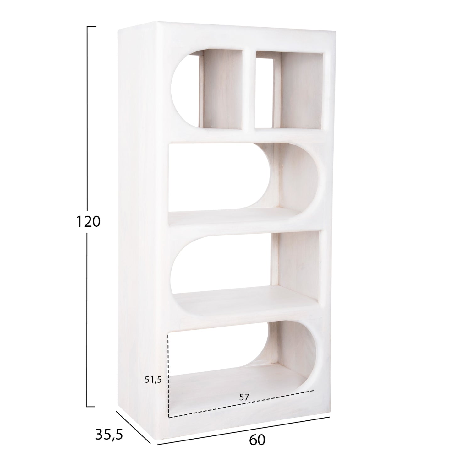 Tallboy Handyr Hm9706 Solid Mango Wood In White Color 60x35x120hcm.