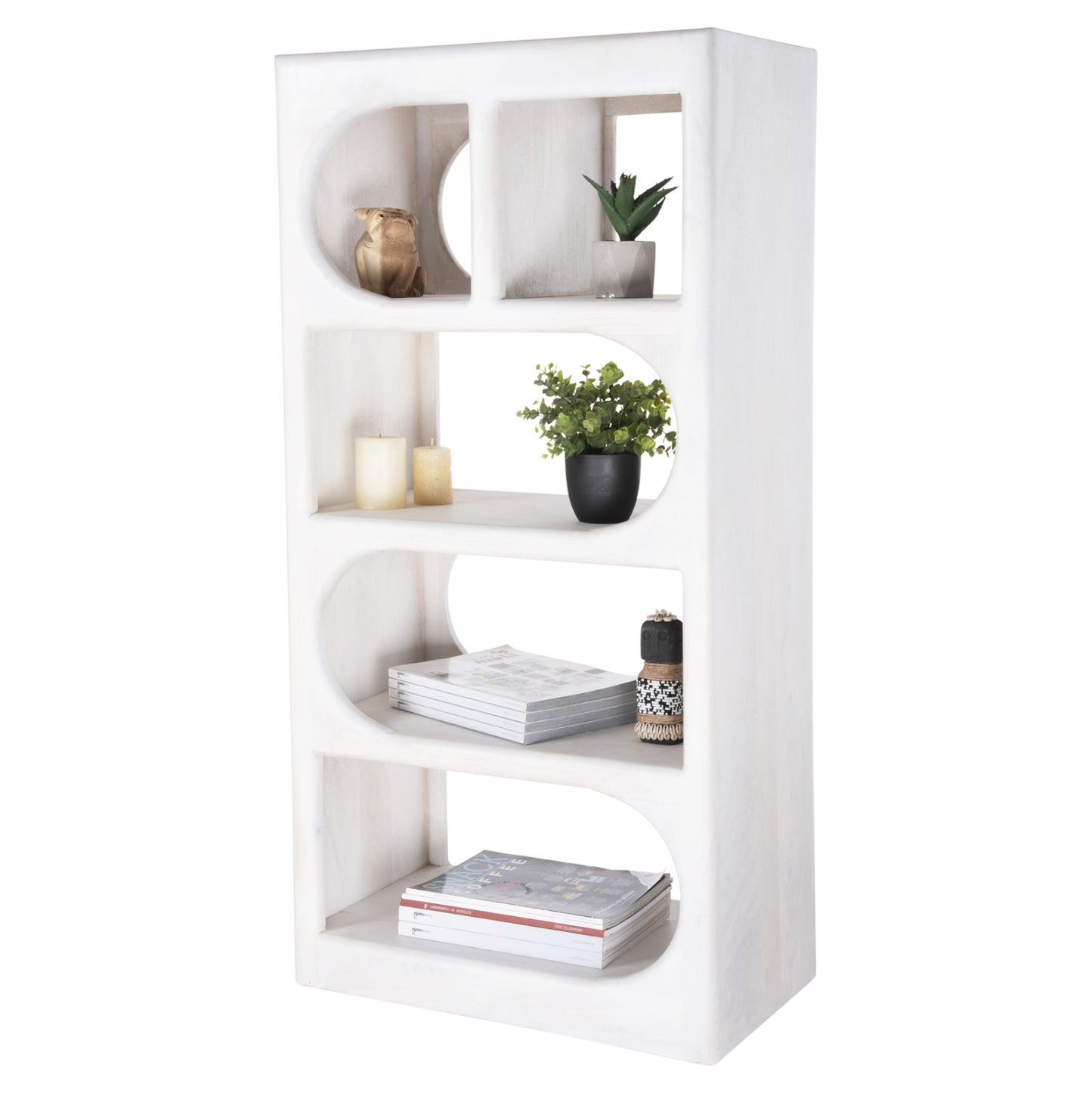 Tallboy Handyr Hm9706 Solid Mango Wood In White Color 60x35x120hcm.