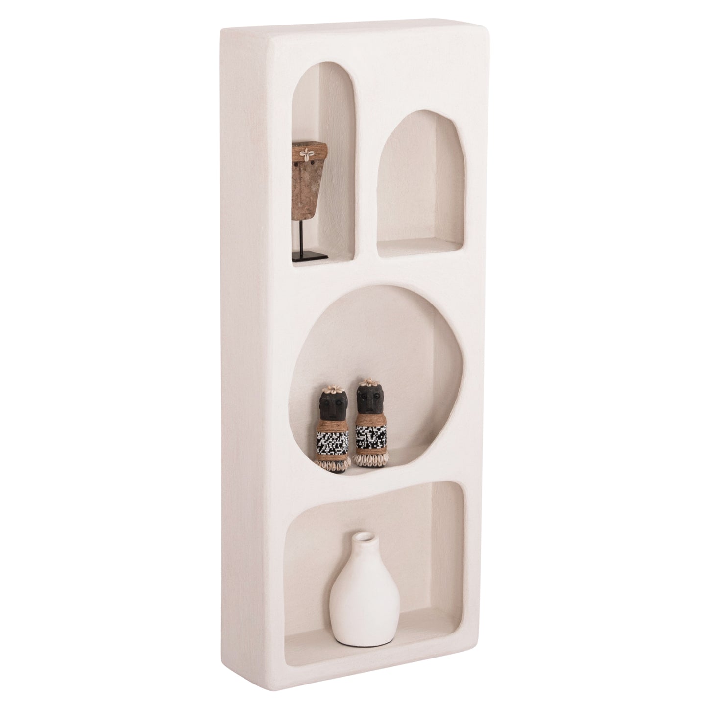 Wall Rack Series Santorini Hm18069 Mdf In Off-white Color 47,5x18x120hcm.