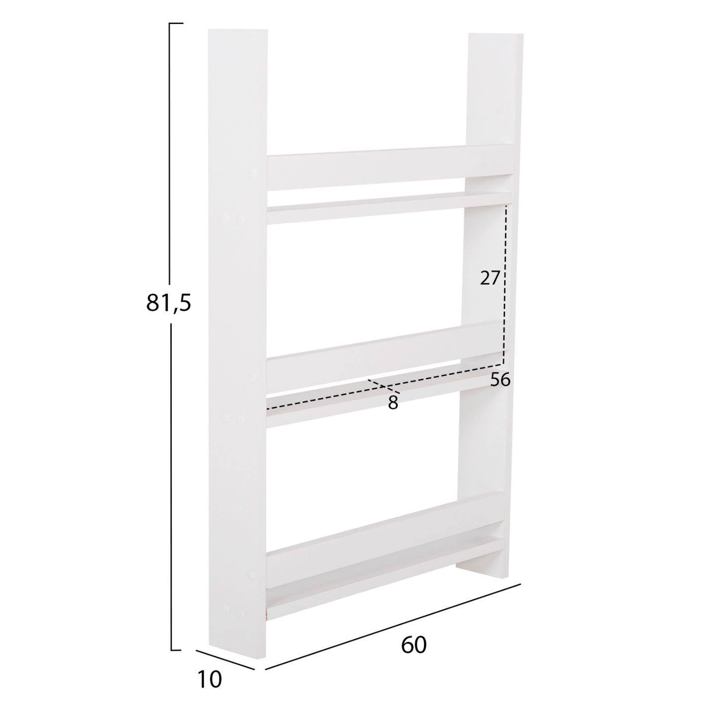 Wall Shelves Sani Hm18223.01 Melamine In White 60x10x90hcm. (3 Shelves)