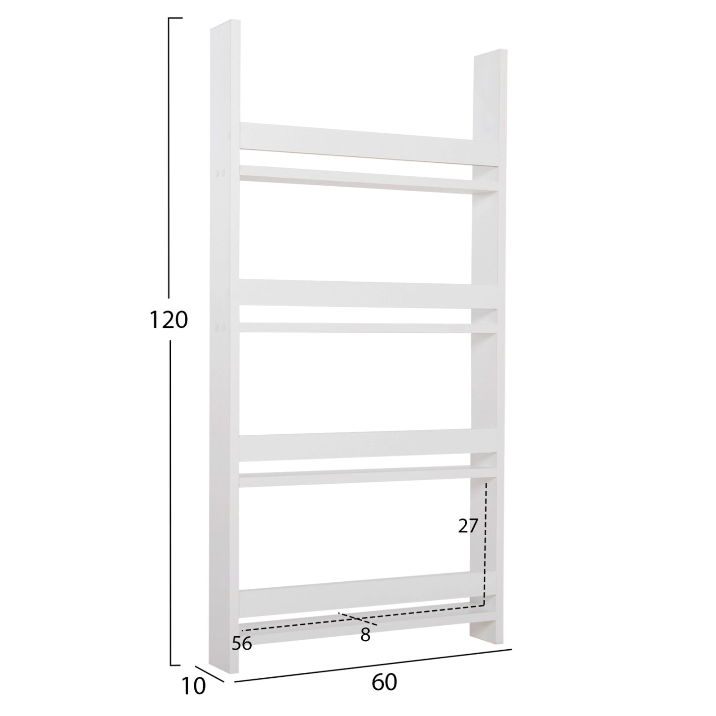 Wall Shelves Sani Hm18224.01 Melamine In White 60x10x120hcm. (4 Shelves)