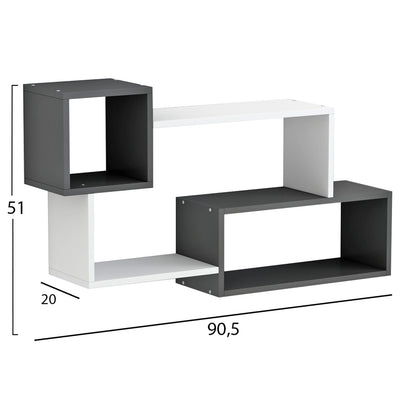 Wall Shelves Tanner Hm8948.12 Melamine In Grey-white 90,5x20x51hcm.