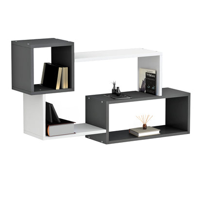 Wall Shelves Tanner Hm8948.12 Melamine In Grey-white 90,5x20x51hcm.