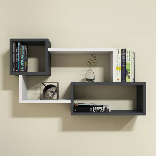 Wall Shelves Tanner Hm8948.12 Melamine In Grey-white 90,5x20x51hcm.