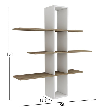 Wall Shelves Dominic Hm8976.11 Melamine In Natural-white 96x19,5x101hcm.