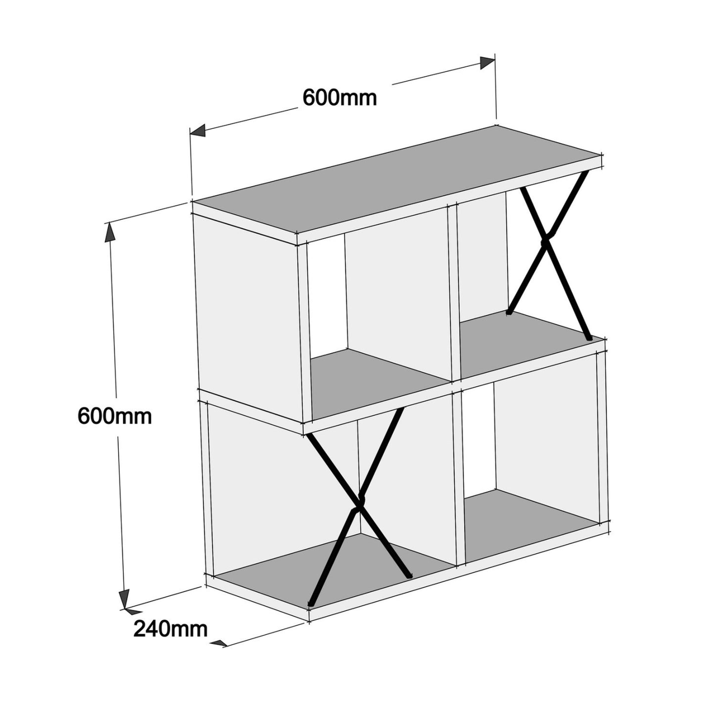 Wall Shelf Hm9520.03 Melamine In White Color 60x24x60hcm.