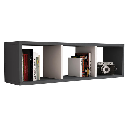 Wall Shelf Melamine Grey & White 90x22x25,6hcm.hm9228.13
