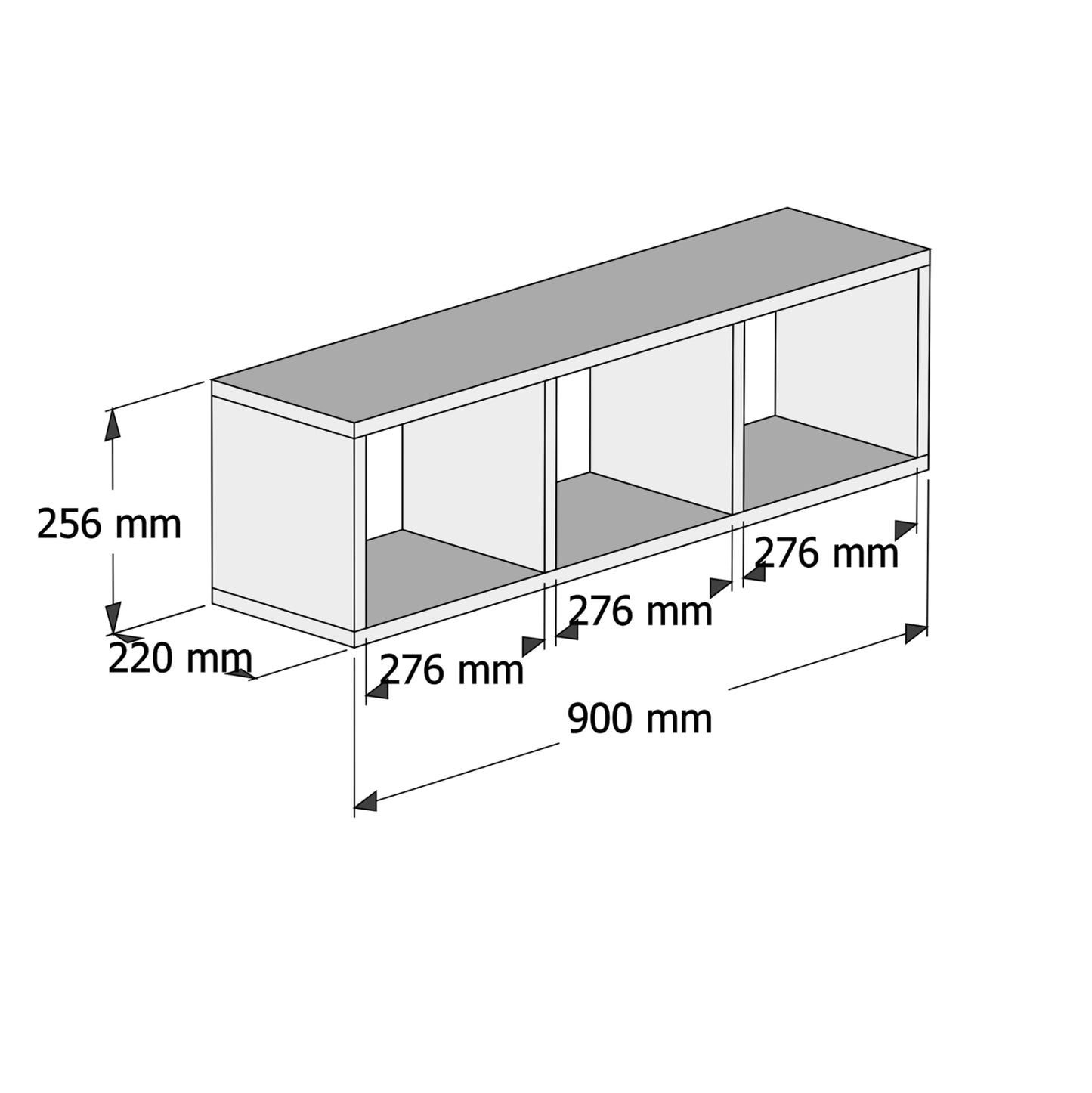 Wall Shelf Melamine Sonoma & White 90x22x25,6hcm.hm9228.12