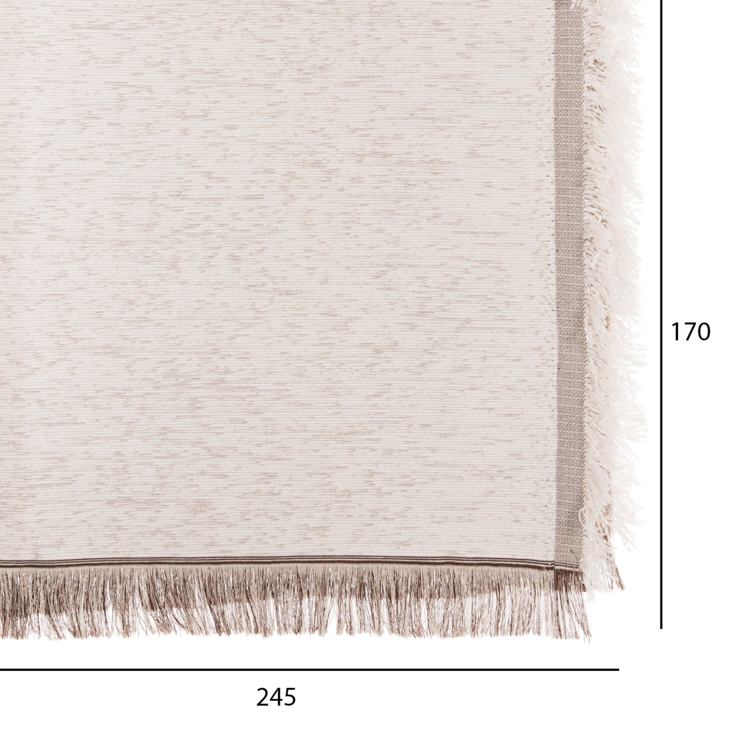 Sofa Cover-throw With Fringes Dreamtopia Hm12161.01 In Ecru Color 245x170cm.