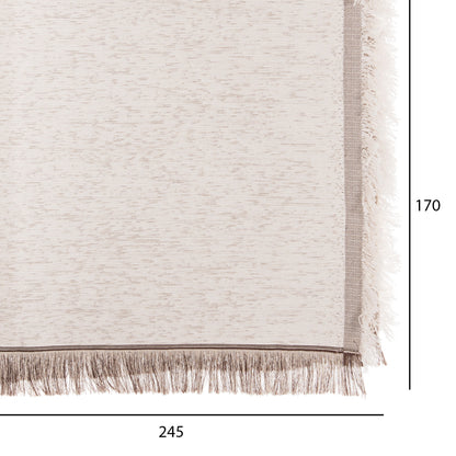 Sofa Cover-throw With Fringes Dreamtopia Hm12161.01 In Ecru Color 245x170cm.