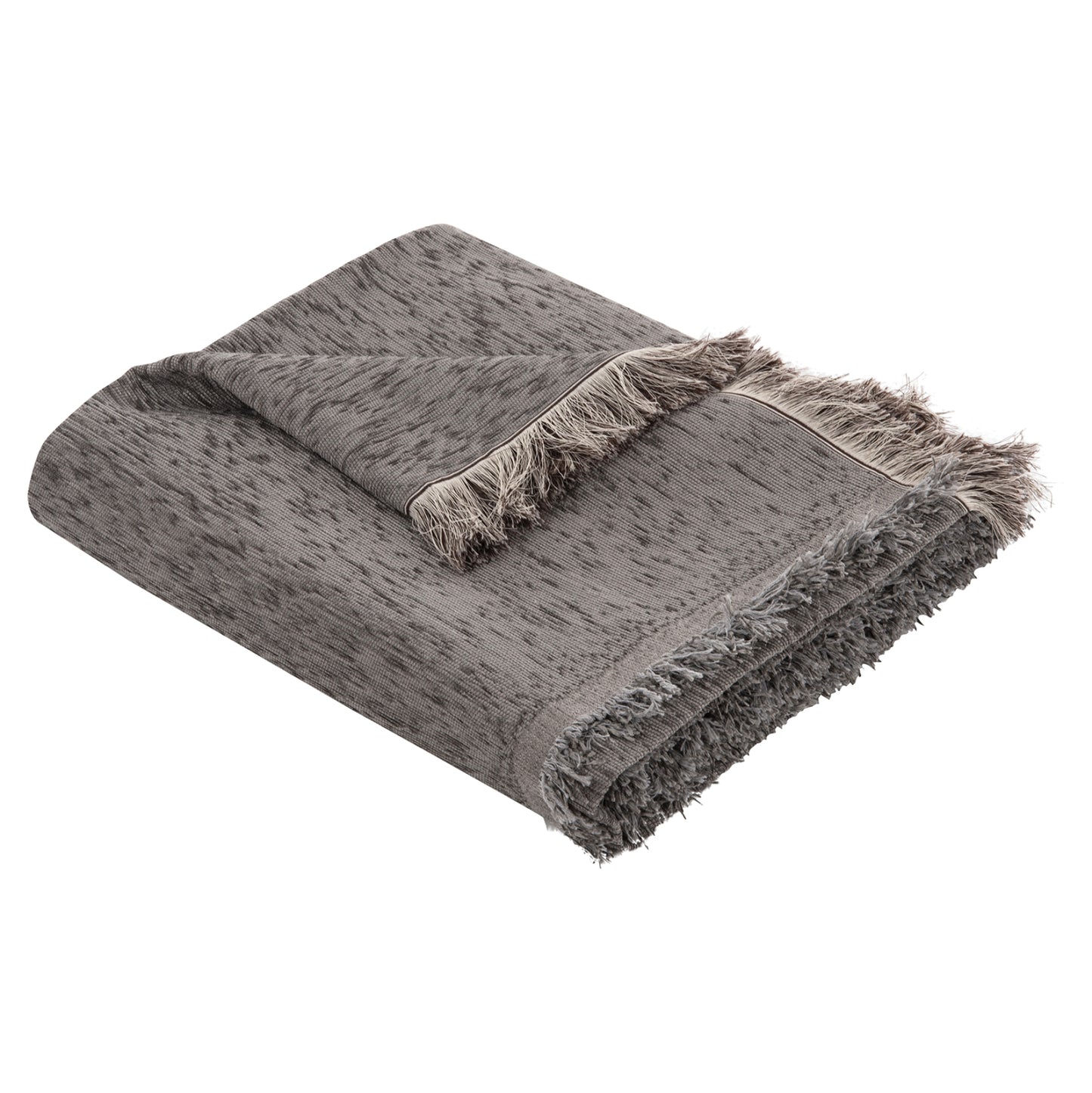 Sofa Cover-throw With Fringes Dreamtopia Hm12161.07 In Grey Color 245x170cm.