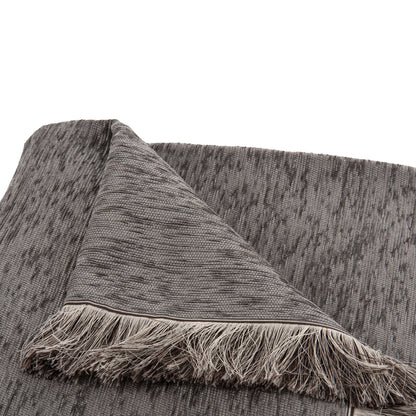 Sofa Cover-throw With Fringes Dreamtopia Hm12161.07 In Grey Color 245x170cm.