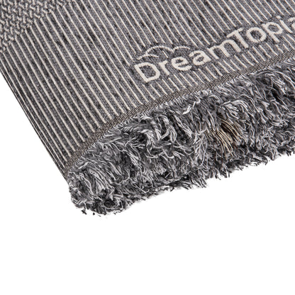 Sofa Cover-throw With Fringes Dreamtopia Hm12162.06 In Grey Color 245x170cm.