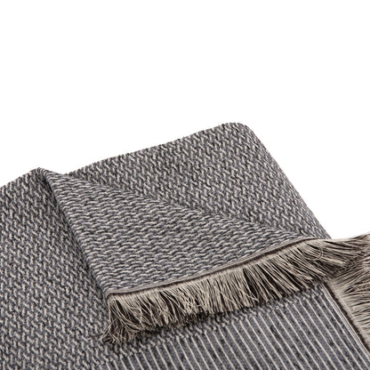Sofa Cover-throw With Fringes Dreamtopia Hm12162.06 In Grey Color 245x170cm.