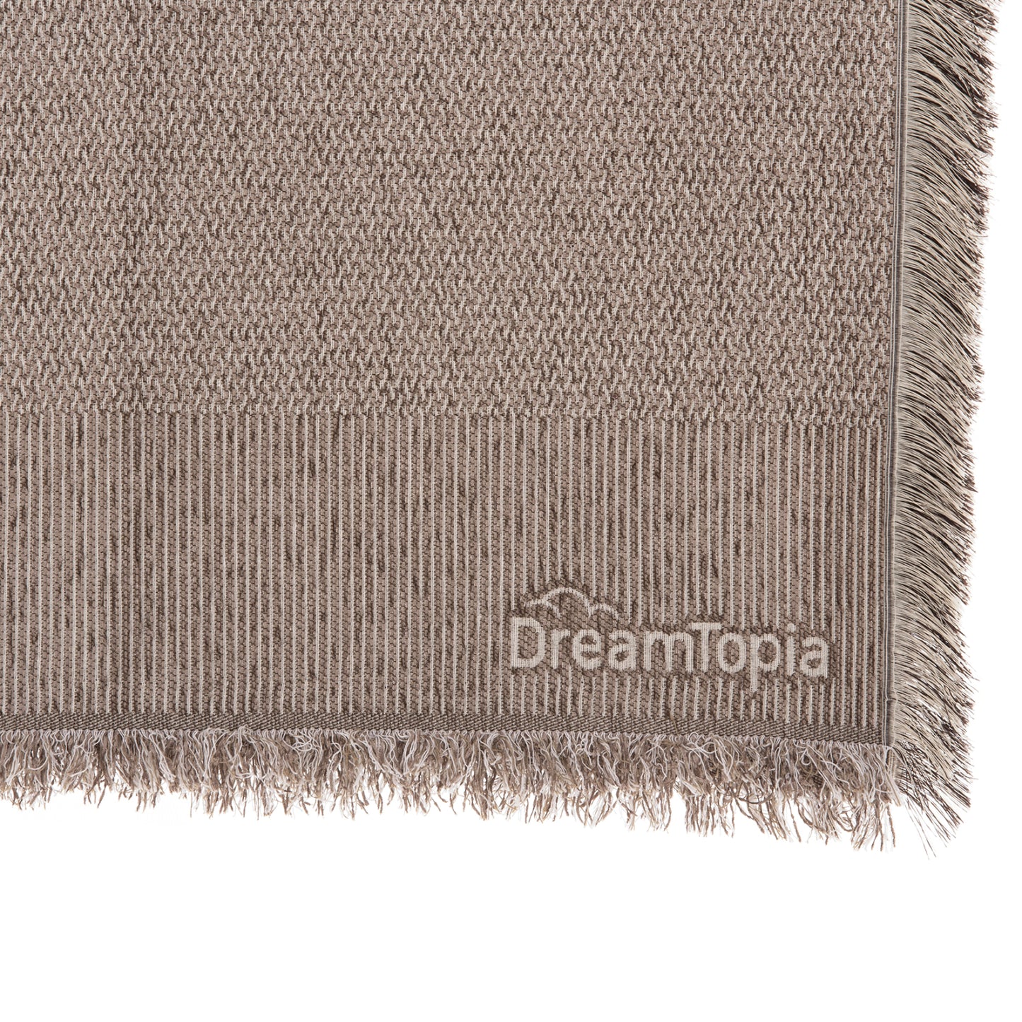Sofa Cover-throw With Fringes Dreamtopia Hm12162.10 In Brown Color 245x170cm.