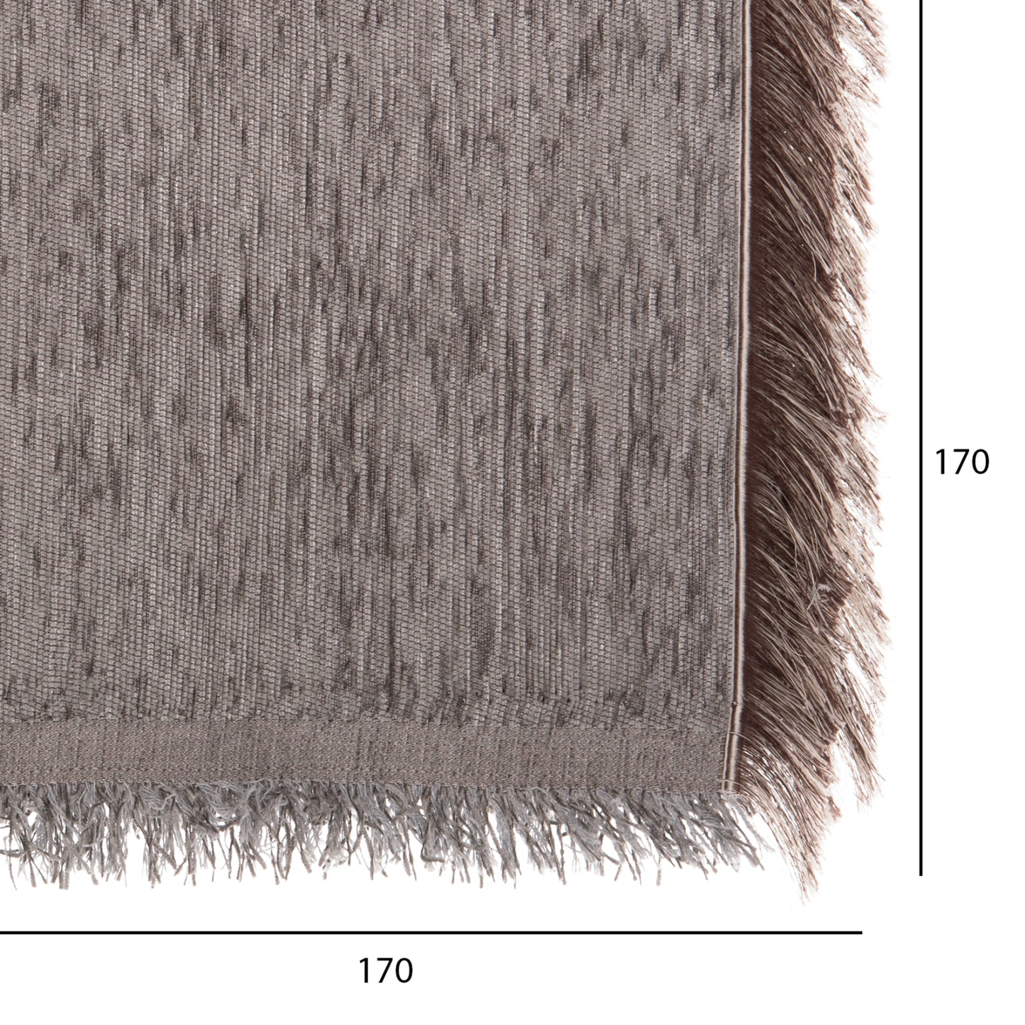 Sofa Cover-throw With Fringes Dreamtopia Hm12164.08 In Grey Color 178x178cm.
