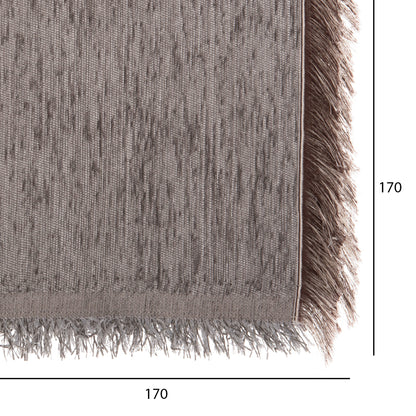 Sofa Cover-throw With Fringes Dreamtopia Hm12164.08 In Grey Color 178x178cm.