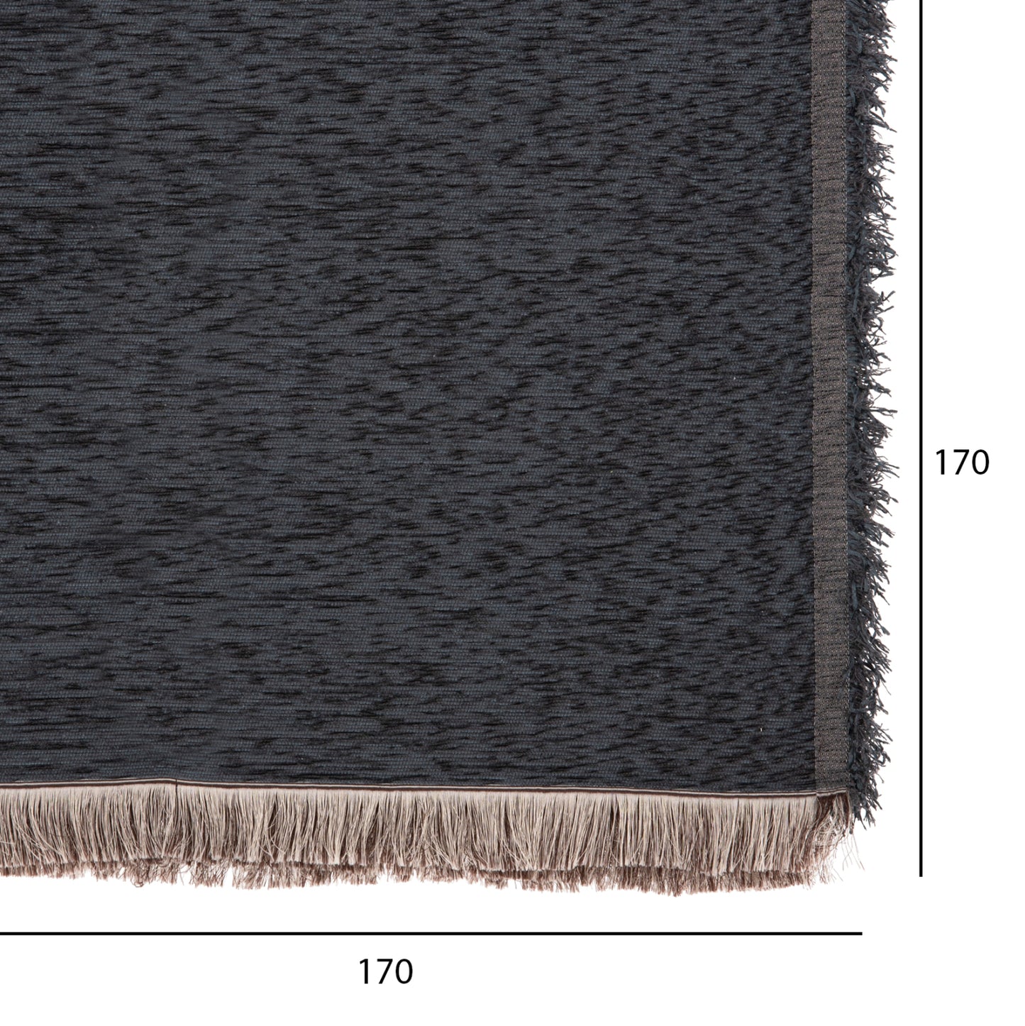 Sofa Cover-throw With Fringes Dreamtopia Hm12164.09 In Blue Color 178x178cm.