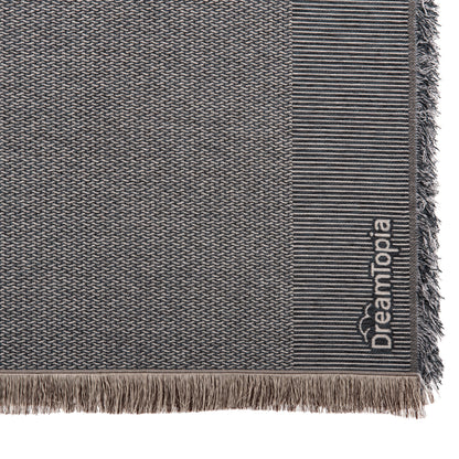 Sofa Cover-throw With Fringes Dreamtopia Hm12165.03 In Blue Color 295x170cm.