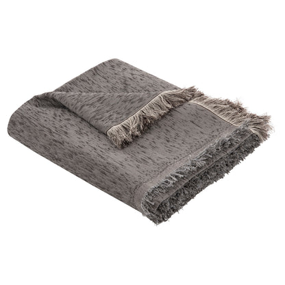 Sofa Cover-throw With Fringes Dreamtopia Hm12165.08 In Grey Color 295x170cm.