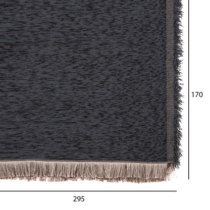 Sofa Cover-throw With Fringes Dreamtopia Hm12165.09 In Navy Blue Color 295x170cm.