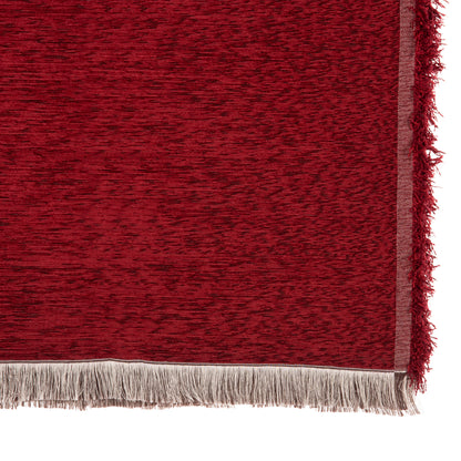 Sofa Cover-throw With Fringes Dreamtopia Hm12165.10 In Burgundy Red Color 295x170cm.