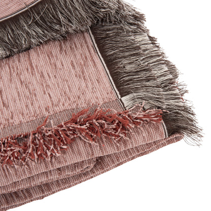 Sofa Cover-throw With Fringes Dreamtopia Hm12165.11 In Dusty Pink Color 295x170cm.