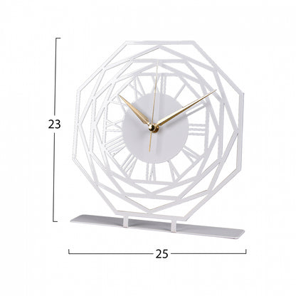 Metal Table Clock Hm7468.02 25x23 Cm.