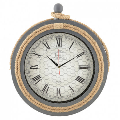 Gray Metal Wall Clock With Rope Hm7452.01 D50 Cm.