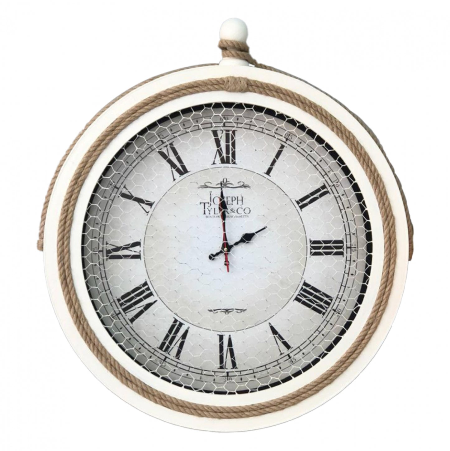 Wall Clock White Metal With Rope Hm7452.02 D50 Cm.