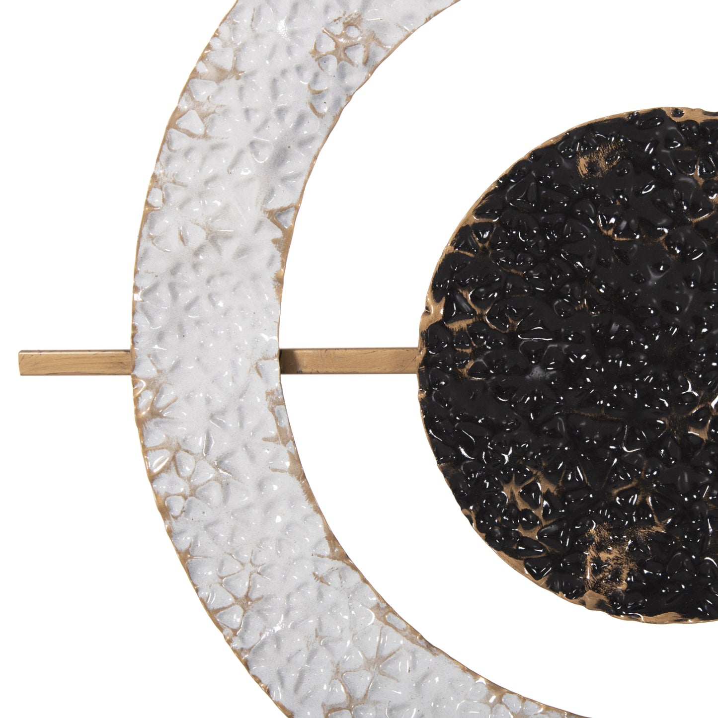 Wall Clock Hm4198 Metal In Grey Color With Black Pointers & Gold Numbers 117x49hcm.