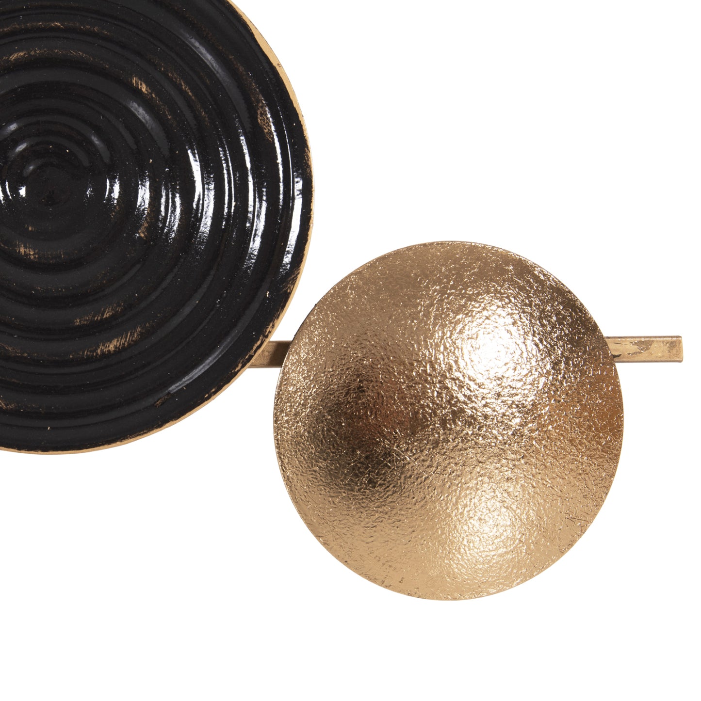 Wall Clock Hm4198 Metal In Grey Color With Black Pointers & Gold Numbers 117x49hcm.