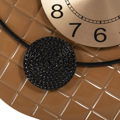 Wall Clock Hm4204 Metal In Gold With Black Pointers 50x63cm.